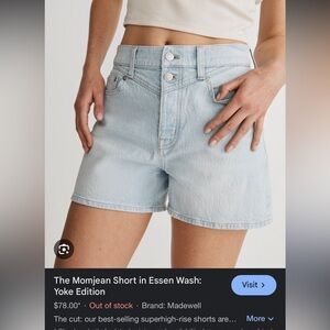 NWT Madewell Momjean Shorts